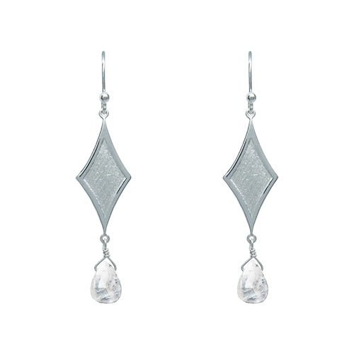 HARLEQUIN MOONSTONE EARRINGS IN STERLING SILVER - EARRINGS