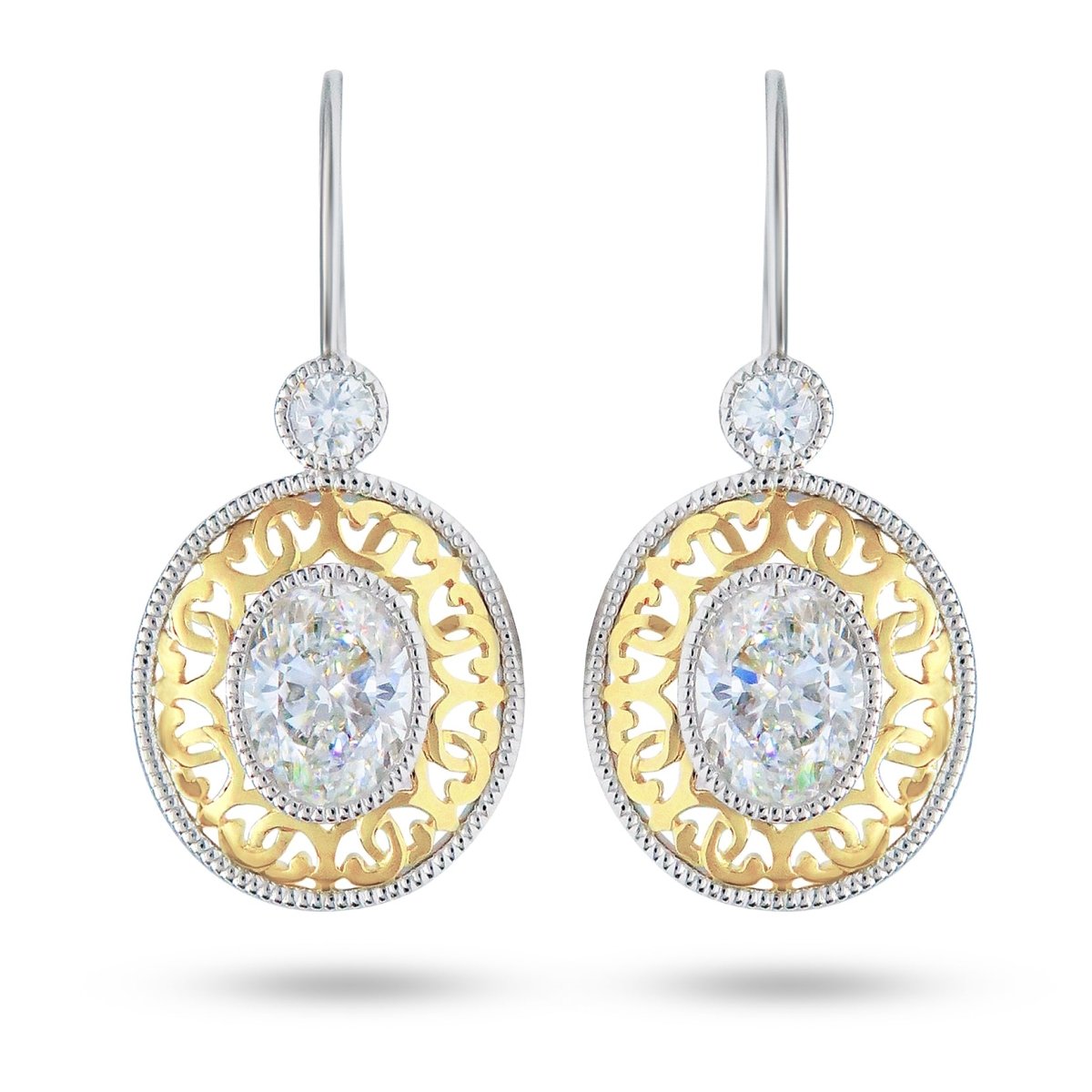 OVAL DIAMOND EARRINGS -