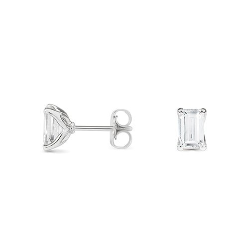 BLOSSOM STUD EARRING WITH DIAMOND IN WHITE GOLD - EARRINGS