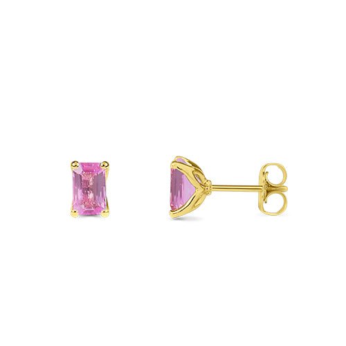 BLOSSOM STUD EARRING WITH PINK SAPPHIRE -