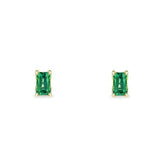 BLOSSOM STUD EMERALD EARRINGS IN YELLOW GOLD - EARRINGS