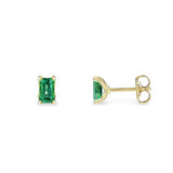 BLOSSOM STUD EMERALD EARRINGS IN YELLOW GOLD - EARRINGS