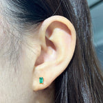 BLOSSOM STUD EMERALD EARRINGS IN YELLOW GOLD - EARRINGS