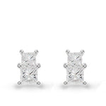 PRINCESS CUT DIAMOND STUD EARRINGS -