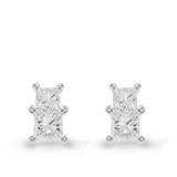 PRINCESS CUT DIAMOND STUD EARRINGS -