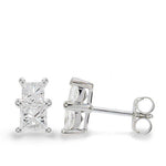 PRINCESS CUT DIAMOND STUD EARRINGS -