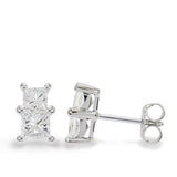 PRINCESS CUT DIAMOND STUD EARRINGS -