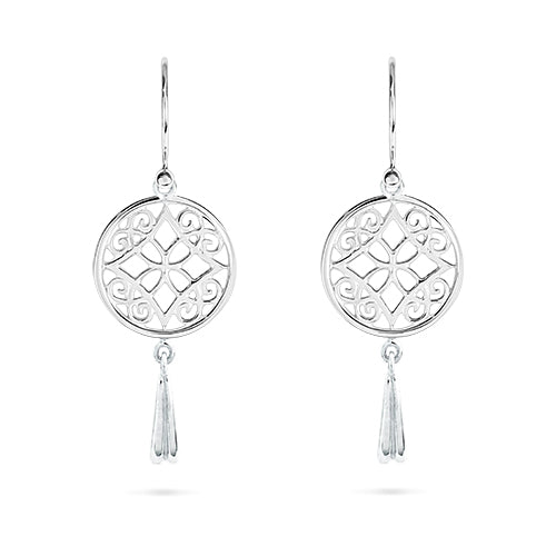 FILIGREE MEDIUM TASSEL DROP EARRINGS IN STERLING SILVER - EARRINGS