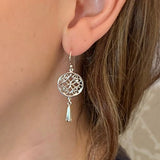 FILIGREE MEDIUM TASSEL DROP EARRINGS IN STERLING SILVER - EARRINGS