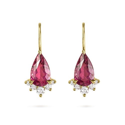 GLORIA DROP EARRINGS WITH TOURMALINE AND DIAMOND - EARRINGS