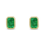 EMERALD STUD EARRINGS IN 18 KARAT GOLD - EARRINGS