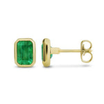EMERALD STUD EARRINGS IN 18 KARAT GOLD - EARRINGS