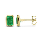 EMERALD STUD EARRINGS IN 18 KARAT GOLD - EARRINGS