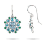 MARIGOLD AQUAMARINE & EMERALD EARRINGS - EARRINGS