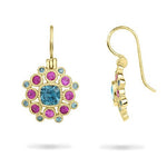 MARIGOLD BLUE ZIRCON & PINK SAPPHIRE EARRINGS - EARRINGS