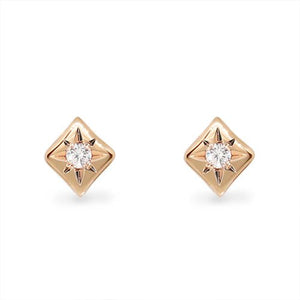 TINY FLAME STARBURST DIAMOND EARRINGS IN ROSE GOLD - EARRINGS