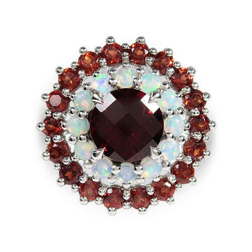 ROSE CUT GARNET WITH OPAL RING - ALL RINGS