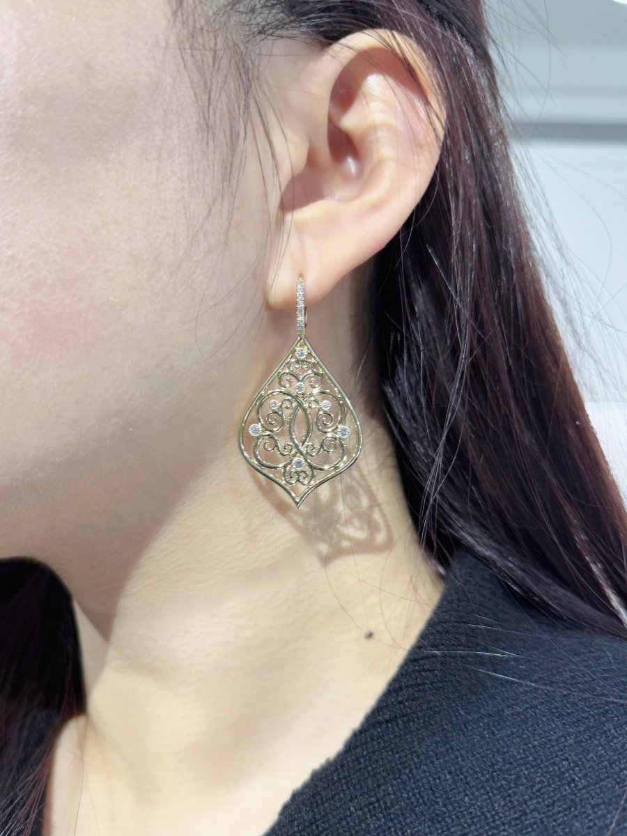 AMELIE DIAMOND DROP EARRINGS IN YELLOW GOLD - EARRINGS