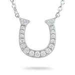 HORSESHOE DIAMOND PENDANT IN WHITE GOLD - NECKLACES