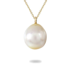 SOUTH SEA BAROQUE PEARL PENDANT IN YELLOW GOLD - NECKLACES