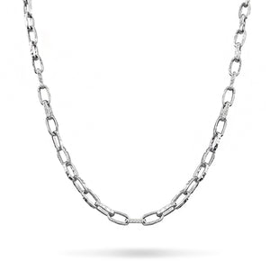 LIGHT HAMMERED LINK NECKLACE IN STERLING SILVER - NECKLACES