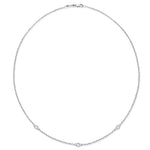 FLOATING 3 DIAMOND NECKLACE IN WHITE GOLD - NECKLACES