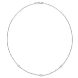 FLOATING 3 DIAMOND NECKLACE IN WHITE GOLD - NECKLACES
