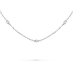 FLOATING 3 DIAMOND NECKLACE IN WHITE GOLD - NECKLACES