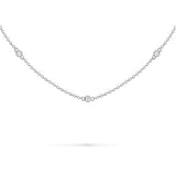 FLOATING 3 DIAMOND NECKLACE IN WHITE GOLD - NECKLACES