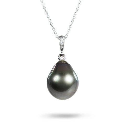 round rich gray Tahitian Pearl Necklace 13 - 10mm rich gray - Seven Seas  Pearls