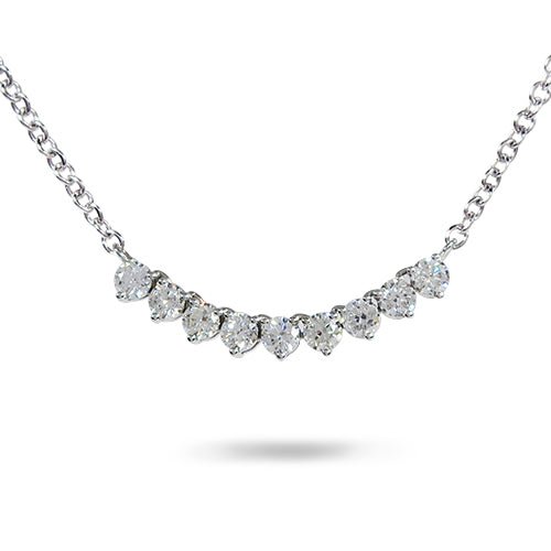 FLOATING DIAMOND RIVIERA NECKLACE IN WHITE GOLD - NECKLACES