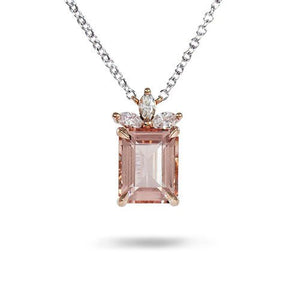 BOW PENDANT WITH MORGANITE - NECKLACES