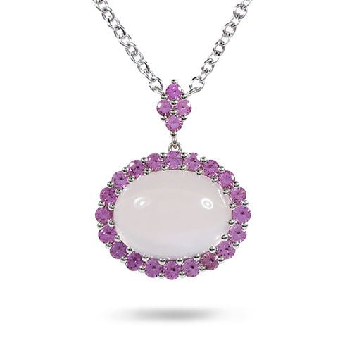 ROSE QUARTZ PINK SAPPHIRE NECKLACE - NECKLACES