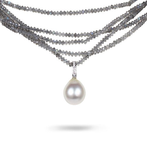 5 STRANDS LABRADORITE NECKLACE - NECKLACES