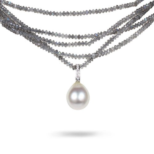 SOUTH SEA PEARL WITH DIAMOND ENHANCER - NECKLACES