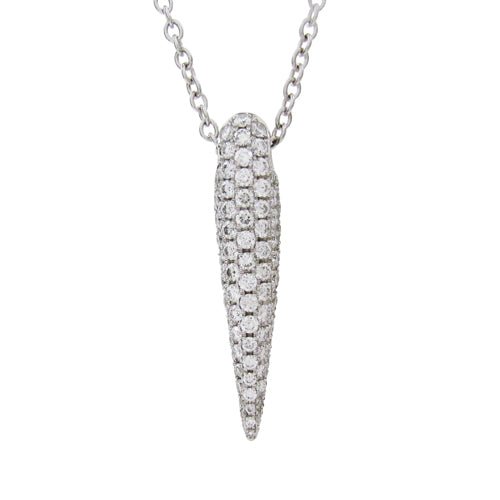 FANG PAVÉ DIAMOND PENDANT IN WHITE GOLD