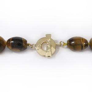 TIGER EYE NECKLACE IN YELLOW GOLD - NECKLACES