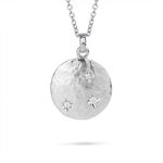 STARBURST DIAMOND PENDANT IN MATTE WHITE GOLD - NECKLACES