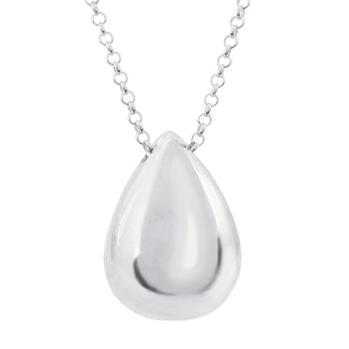 HEAVY TEAR DROP PENDANT IN STERLING SILVER - NECKLACES