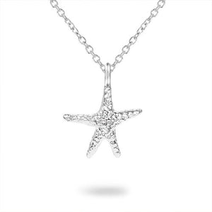 TINY STARFISH PENDANT IN WHITE GOLD - NECKLACES