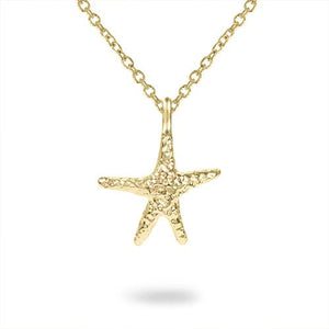 TINY STARFISH PENDANT IN YELLOW GOLD - NECKLACES