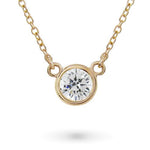 FLOATING DIAMOND PENDANT IN ROSE GOLD - NECKLACES