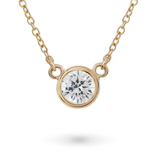 FLOATING DIAMOND PENDANT IN ROSE GOLD - NECKLACES