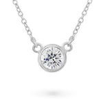 FLOATING DIAMOND PENDANT IN WHITE GOLD - NECKLACES