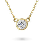 FLOATING DIAMOND PENDANT IN YELLOW GOLD - NECKLACES