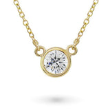 FLOATING DIAMOND PENDANT IN YELLOW GOLD - NECKLACES