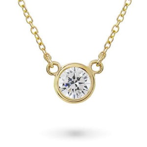 FLOATING DIAMOND PENDANT IN YELLOW GOLD - NECKLACES