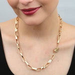 HAMMERED CHAIN LINK NECKLACE IN STERLING SILVER - NECKLACES