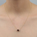 GARNET TESSA PENDANT IN YELLOW GOLD - NECKLACES