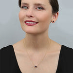 GARNET TESSA PENDANT IN YELLOW GOLD - NECKLACES